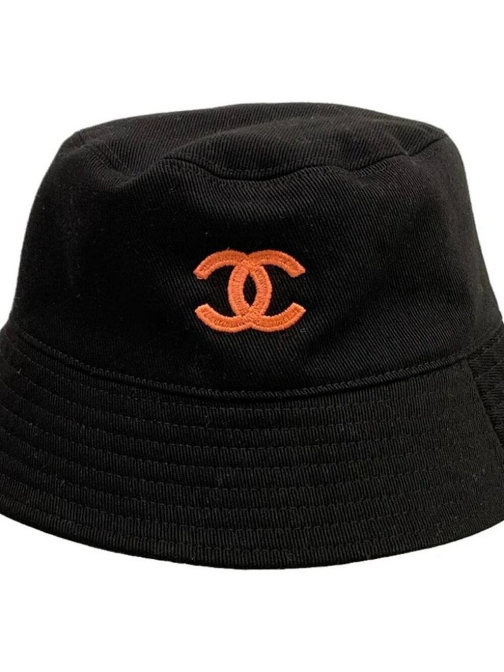 CHANEL Black Dark Gray Multi Cotton Hat